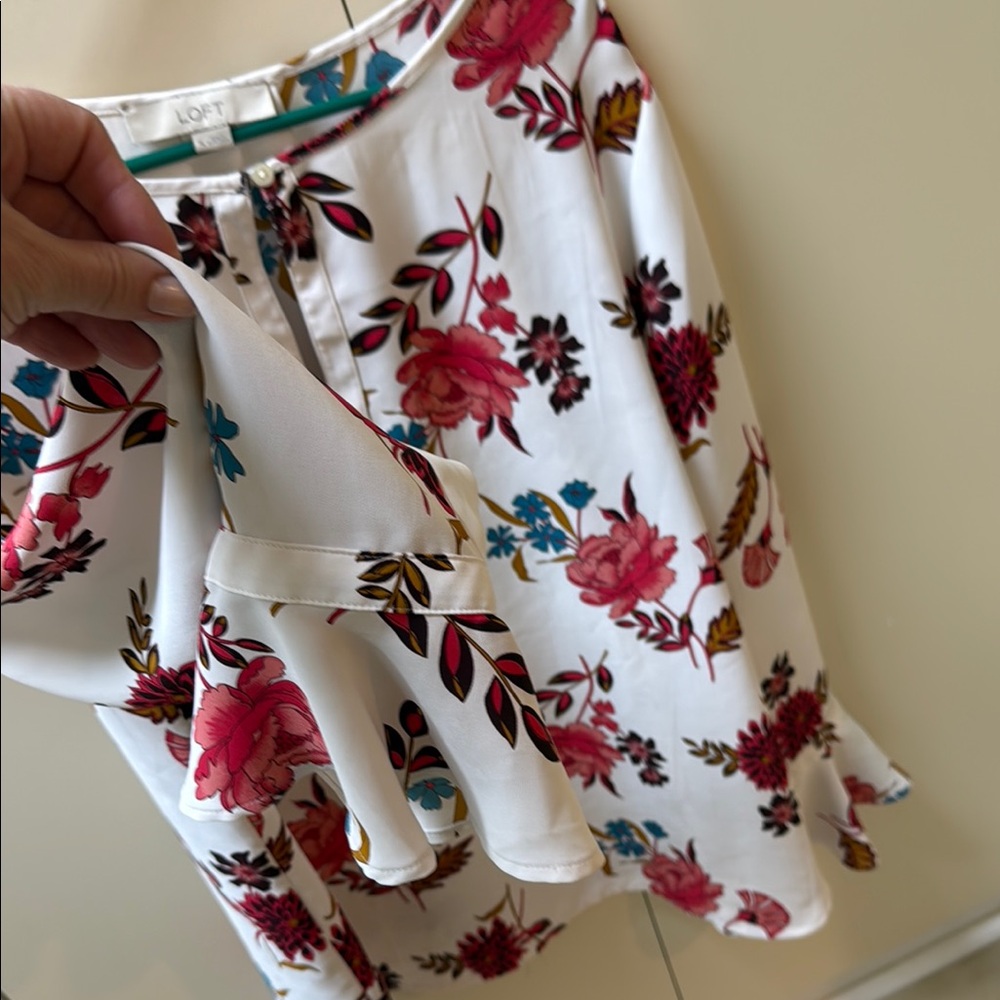 LOFT Floral Print Women's Top - XL - Picture 4 of 7